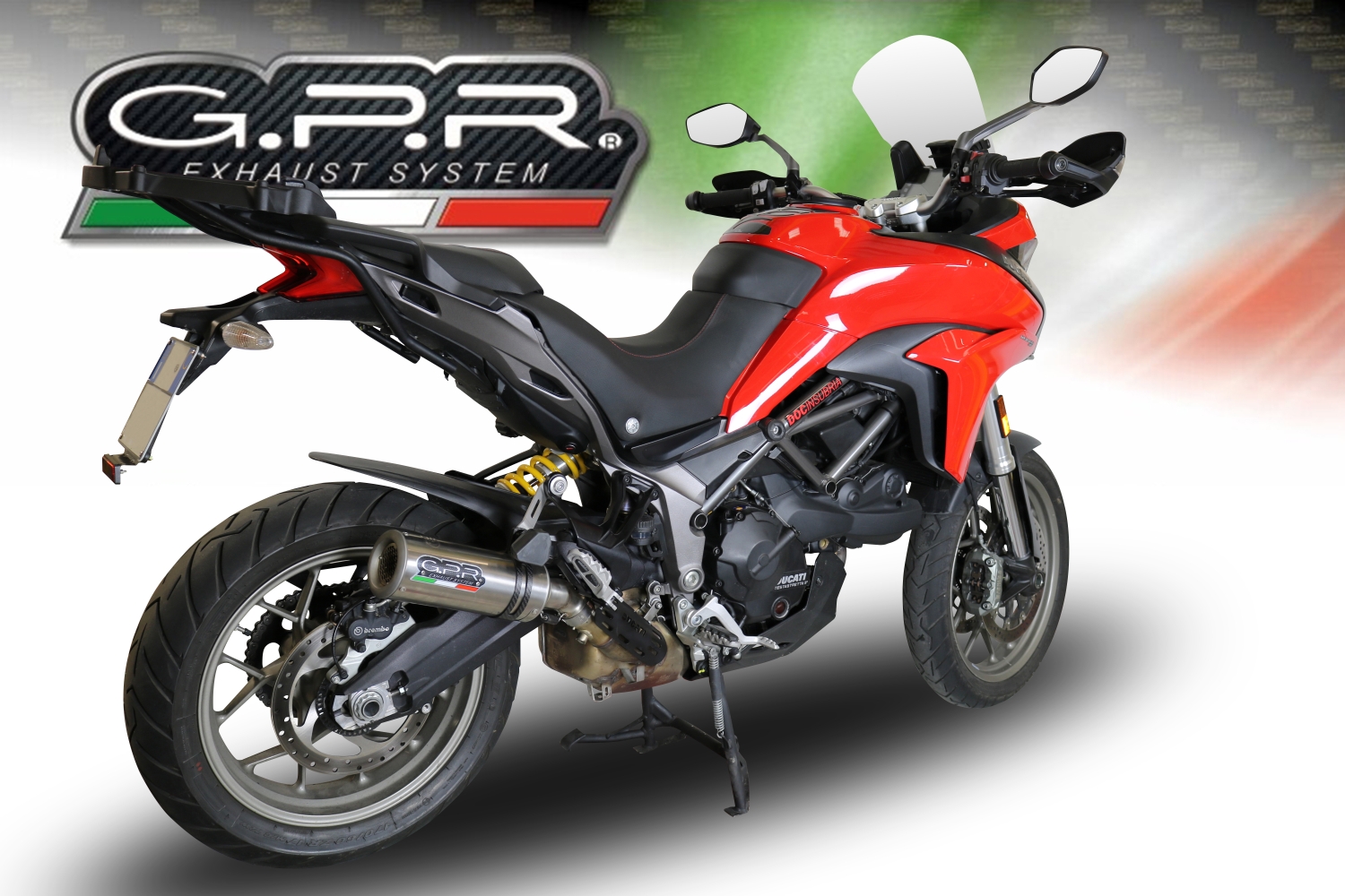 Exhaust compatible with Ducati Multistrada 950 2021-2024, M3 Titanium Natural, Slip-on exhaust including removable db killer and link pipe, EPA-compliant 