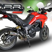Exhaust compatible with Ducati Multistrada 950 2021-2024, M3 Titanium Natural, Slip-on exhaust including removable db killer and link pipe, EPA-compliant 