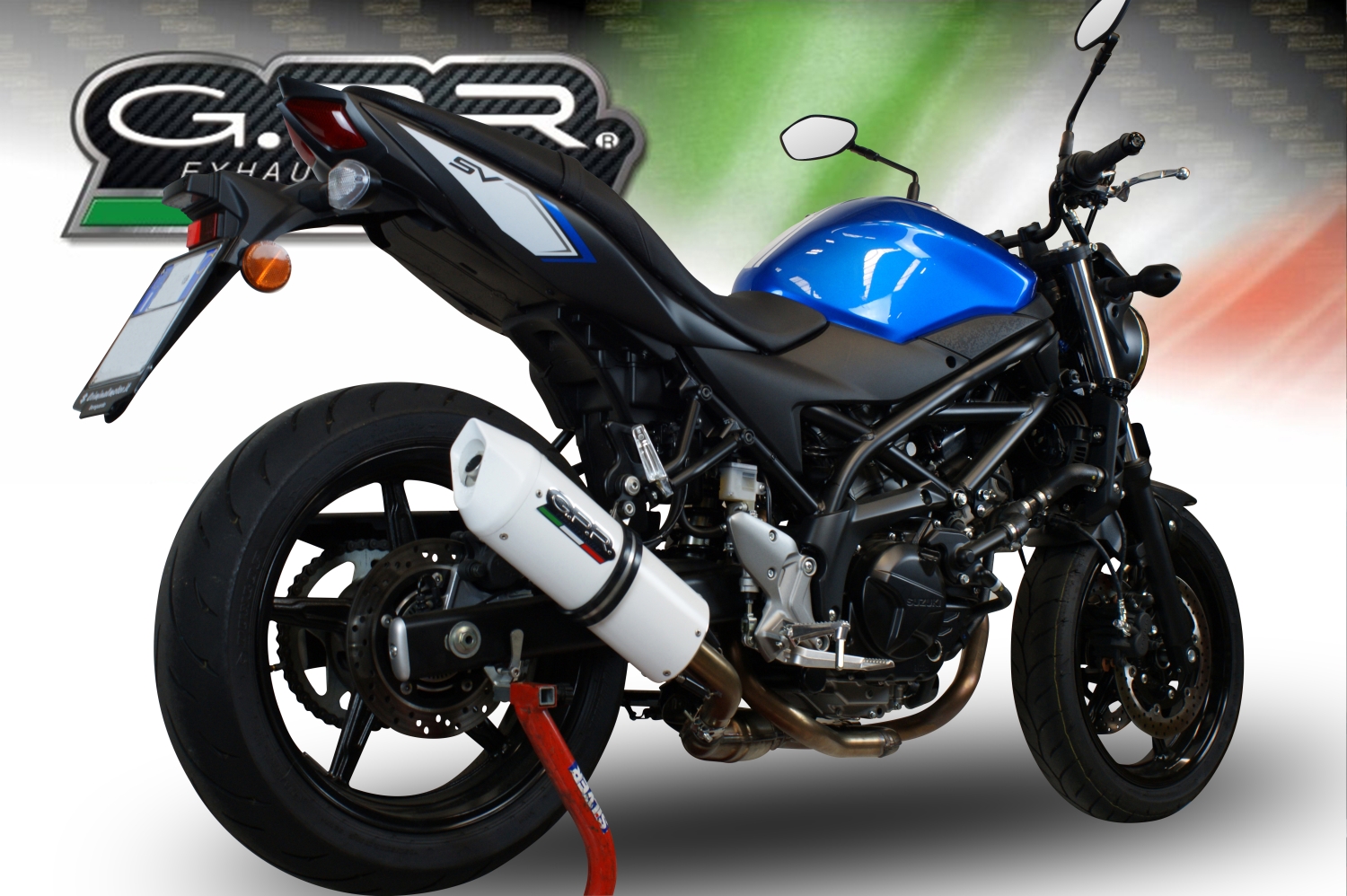 Exhaust compatible with Suzuki SV650 / SV650 ABS 2016-2020, Albus Evo4, Slip-on exhaust including removable db killer and link pipe, EPA-compliant 