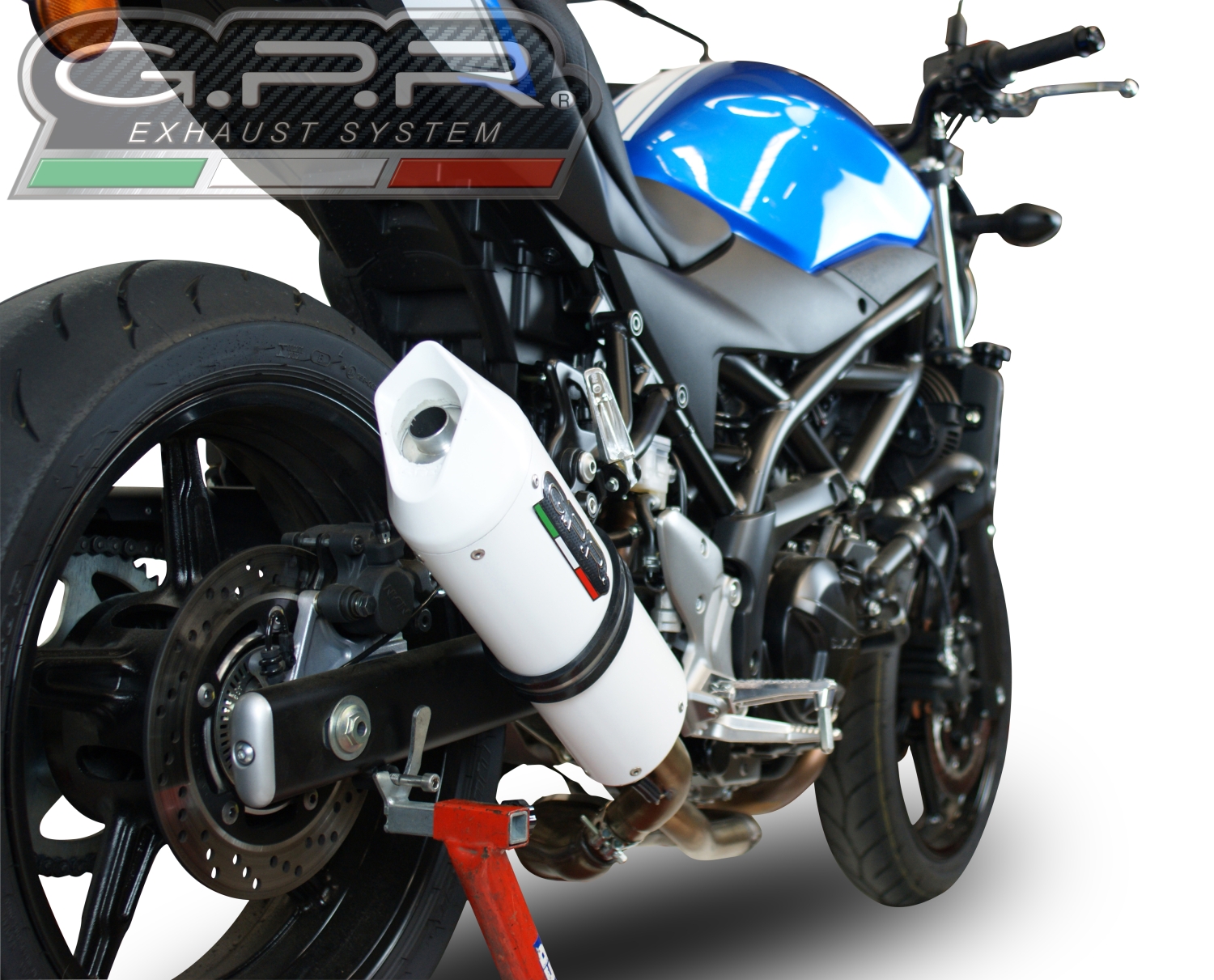 Exhaust compatible with Suzuki SV650 / SV650 ABS 2016-2020, Albus Evo4, Slip-on exhaust including removable db killer and link pipe, EPA-compliant 