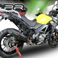 Exhaust compatible with Suzuki V-Strom 650 2021-2025, Furore Evo4 Nero, Mid-Full system exhaust including removable db killer 