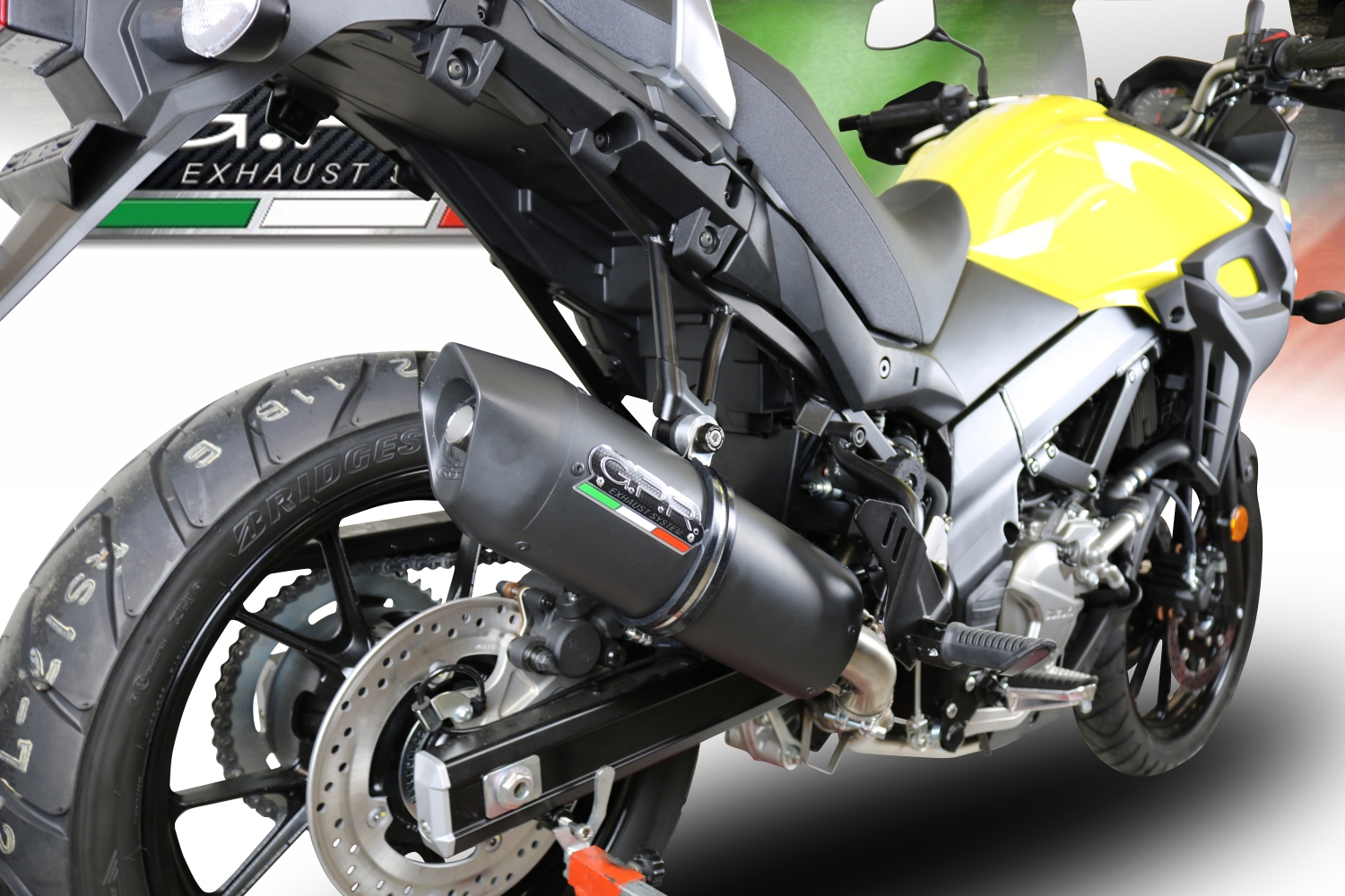 Exhaust compatible with Suzuki V-Strom 650 2021-2025, Furore Evo4 Nero, Mid-Full system exhaust including removable db killer 
