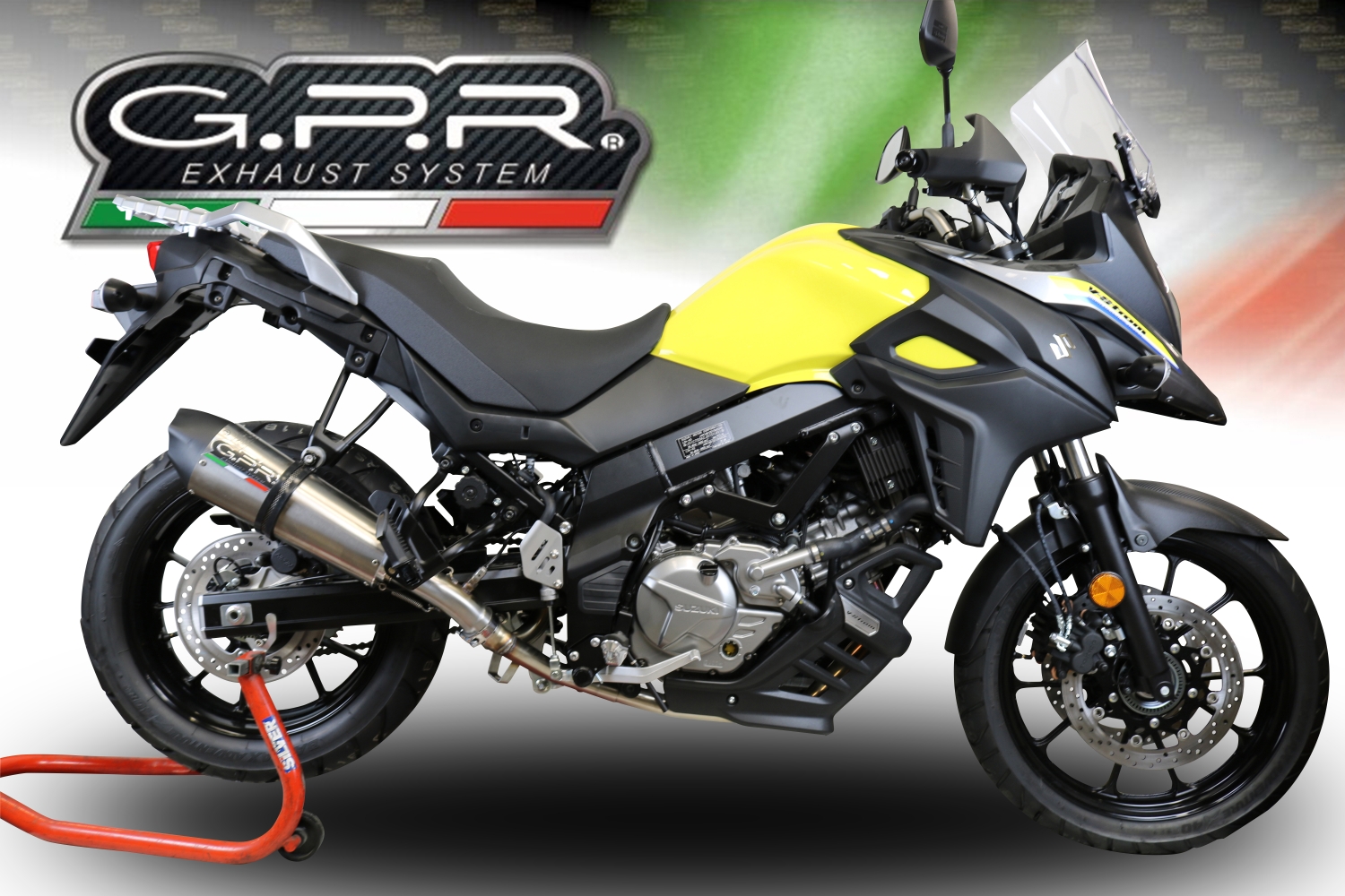 GPR exhaust compatible with  Suzuki V-Strom 650 2017-2020, New Grand Prix Evo Titanium, Mid-Full system exhaust including removable db killer 