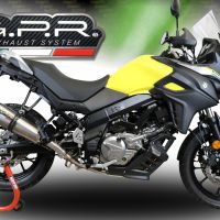GPR exhaust compatible with  Suzuki V-Strom 650 2017-2020, New Grand Prix Evo Titanium, Mid-Full system exhaust including removable db killer 