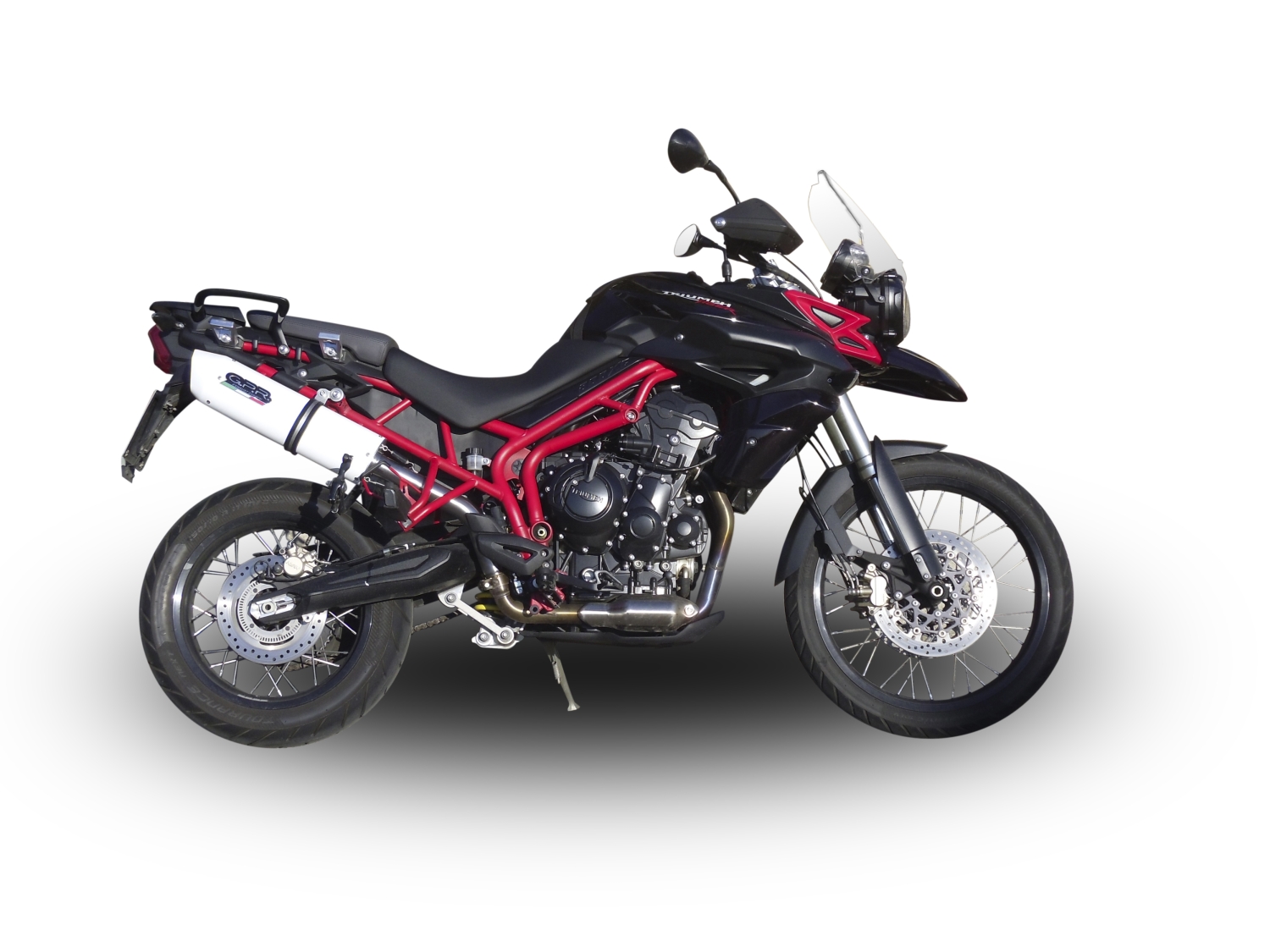 Exhaust compatible with Triumph Tiger 800 - Xr - Xc - Xrx - Xcx - Xrt - Xca 2017-2021, Albus Evo4, Slip-on exhaust including removable db killer and link pipe, EPA-compliant 
