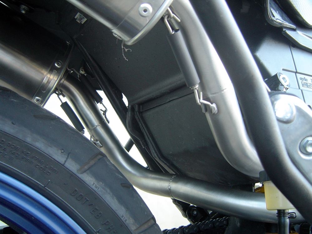 Exhaust compatible with Aprilia Pegaso 650 Ga 1992-1996, Trioval, Dual slip-on including removable db killers and link pipes, EPA-compliant 