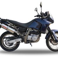 Exhaust compatible with Aprilia Pegaso 650 Ga 1992-1996, Trioval, Dual slip-on including removable db killers and link pipes, EPA-compliant 