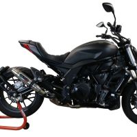 Exhaust compatible with Benelli 502 C 2021-2024, Deeptone Inox, Slip-on exhaust including removable db killer and link pipe, EPA-compliant 