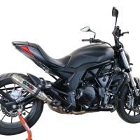 Exhaust compatible with Benelli 502 C 2021-2024, Deeptone Inox, Slip-on exhaust including removable db killer and link pipe, EPA-compliant 