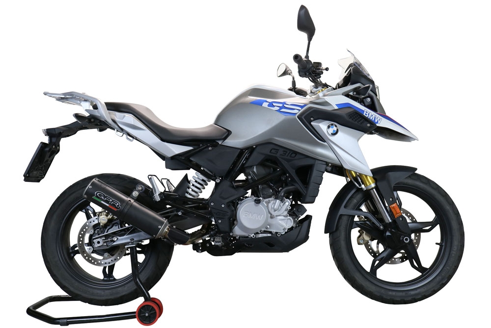 GPR exhaust compatible with Bmw G 310 Gs 2022-2024, M3 Black Titanium, Homologated legal full system exhaust, including removable db killer and catalyst 