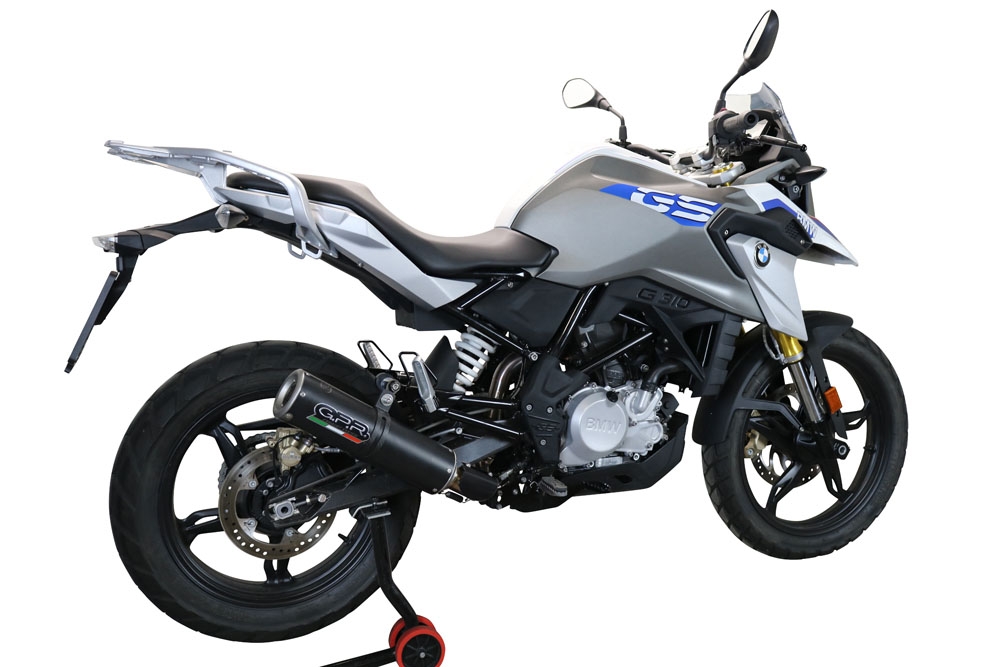 GPR exhaust compatible with Bmw G 310 Gs 2022-2024, M3 Black Titanium, Homologated legal full system exhaust, including removable db killer and catalyst 