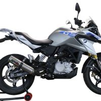 GPR exhaust compatible with Bmw G 310 Gs 2017-2021, M3 Titanium Natural, Homologated legal full system exhaust, including removable db killer and catalyst 