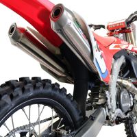 Exhaust compatible with Honda CRF450R/RX 2017-2019, Pentacross Full Titanium, Full system exhaust, including dual silencers, removable db killers/spark arrestors 