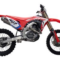 Exhaust compatible with Honda CRF450R/RX 2017-2019, Pentacross Full Titanium, Full system exhaust, including dual silencers, removable db killers/spark arrestors 