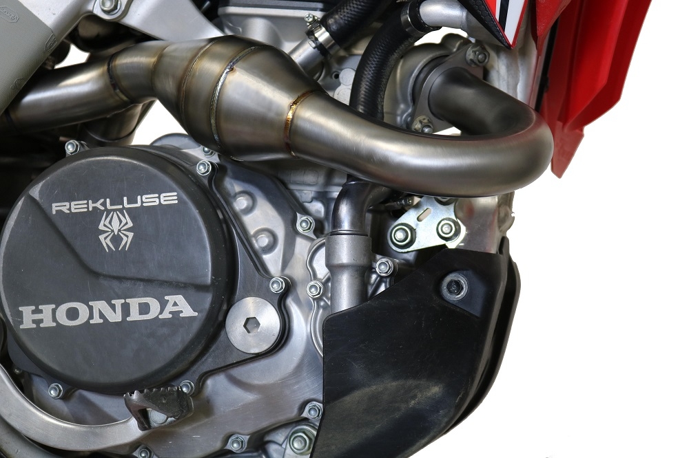 Exhaust compatible with Honda CRF450R/RX 2017-2019, Pentacross Full Titanium, Full system exhaust, including dual silencers, removable db killers/spark arrestors 