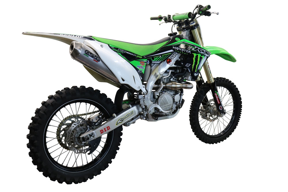 Exhaust compatible with Kawasaki KX450F 2012-2015, Pentacross Inox, Full system exhaust, including removable db killer/spark arrestor 