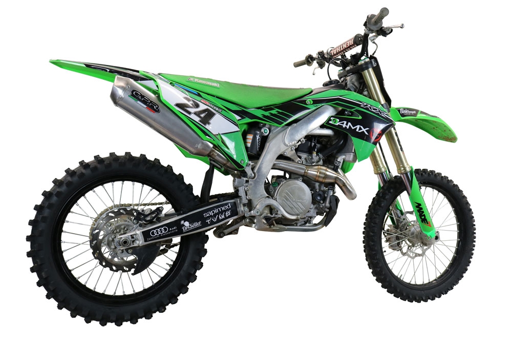Exhaust compatible with Kawasaki KX450F 2019-2020, Pentacross FULL Titanium, Full system exhaust, including removable db killer/spark arrestor 