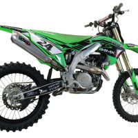 Exhaust compatible with Kawasaki KX450F 2019-2020, Pentacross FULL Titanium, Full system exhaust, including removable db killer/spark arrestor 