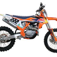 Exhaust compatible with Gas Gas MC 450F 2021-2023, Pentacross FULL Titanium, Full system exhaust, including removable db killer/spark arrestor 
