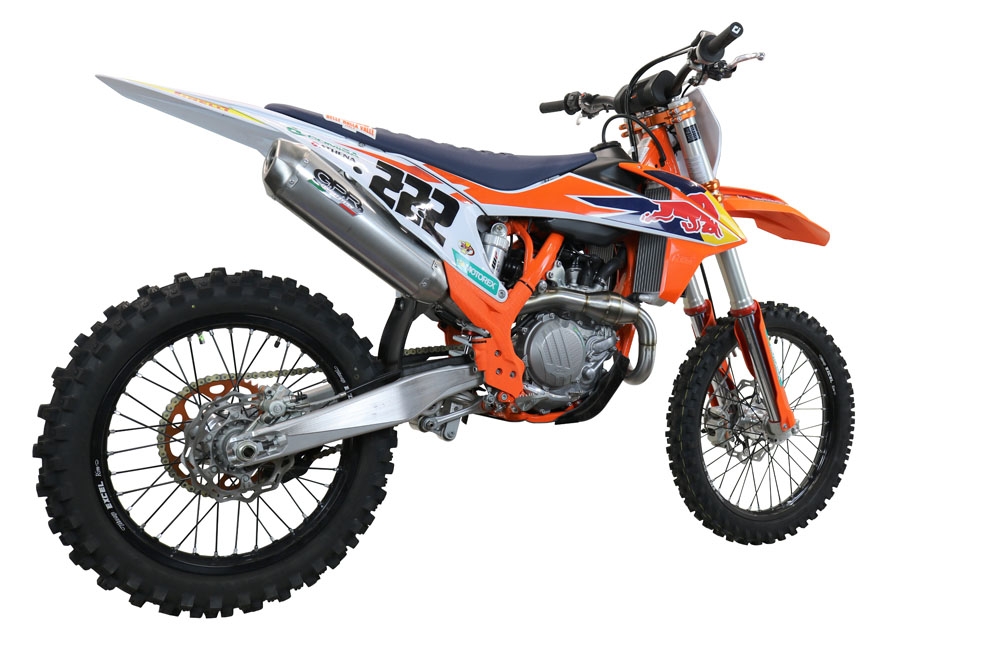 Exhaust compatible with Gas Gas MC 450F 2021-2023, Pentacross FULL Titanium, Full system exhaust, including removable db killer/spark arrestor 