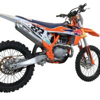 Exhaust compatible with Gas Gas MC 450F 2021-2023, Pentacross FULL Titanium, Full system exhaust, including removable db killer/spark arrestor 