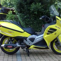 Exhaust compatible with Malaguti Spidermax 500 GT 2004-2011, Power Bomb, Slip-on exhaust including removable db killer and link pipe, not EPA-compliant 