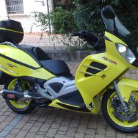 Exhaust compatible with Malaguti Spidermax 500 GT 2004-2011, Power Bomb, Slip-on exhaust including removable db killer and link pipe, not EPA-compliant 