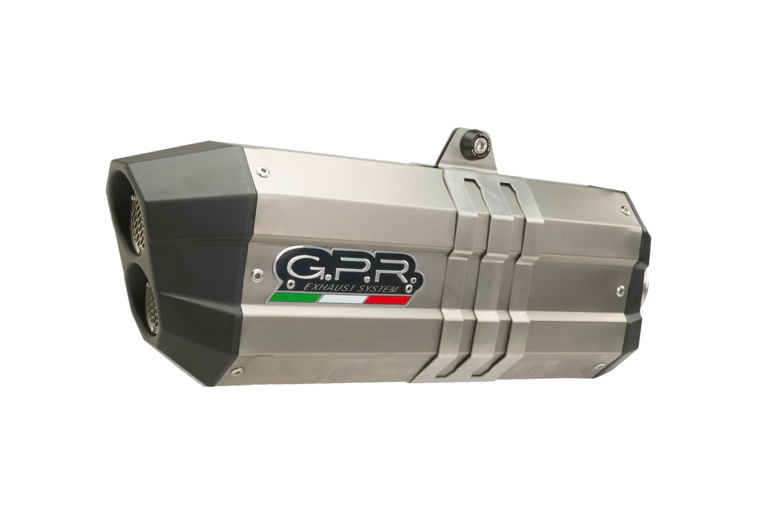Exhaust compatible with Bmw R1250GS - Adventure 2021-2024, Hyper Sonic Titanium, Slip-on exhaust including removable db killer and link pipe, not EPA-compliant 