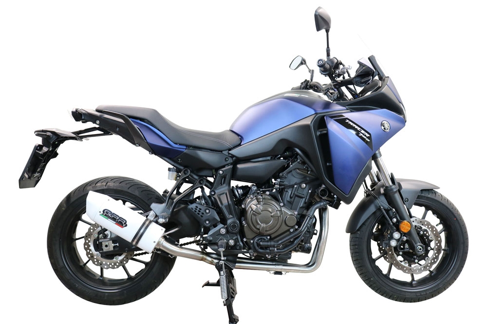 Exhaust compatible with Yamaha Tracer 700 GT 2019-2020, Albus Ceramic, Full system exhaust, including removable db killer 