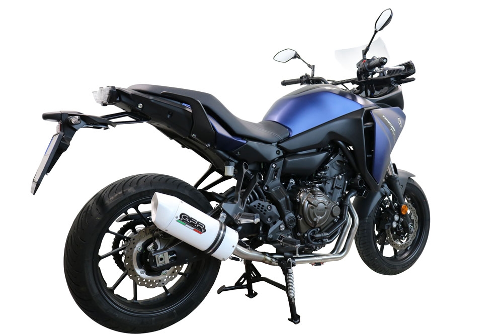 Exhaust compatible with Yamaha Tracer 700 GT 2019-2020, Albus Ceramic, Full system exhaust, including removable db killer 