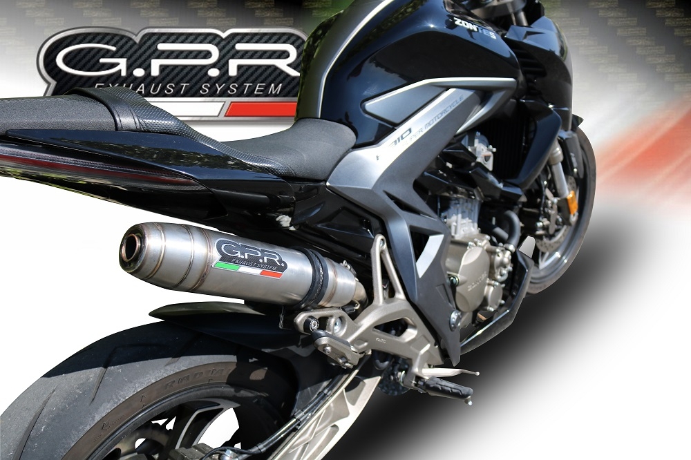 Exhaust compatible with Zontes Zt 310 X / T 2018-2020, Deeptone Inox, Full system exhaust, including removable db killer 