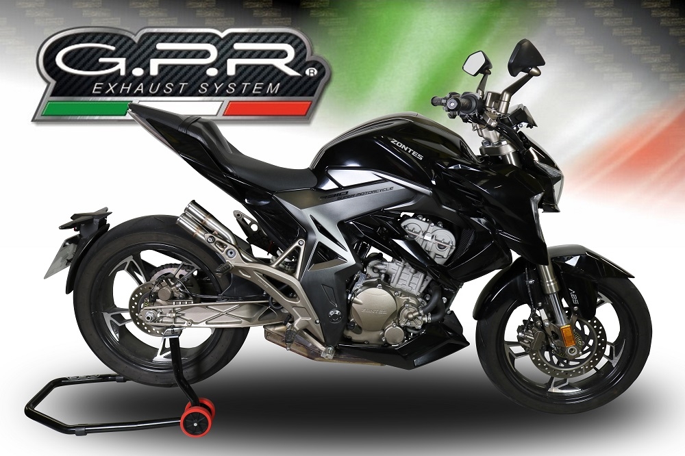 Exhaust compatible with Zontes Zx 310 2018-2020, F205, Slip-on exhaust including removable db killer and link pipe, EPA-compliant 