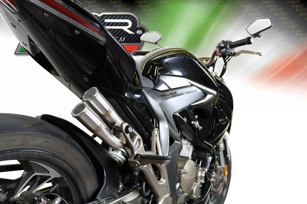 Exhaust compatible with Zontes Zx 310 2018-2020, F205, Slip-on exhaust including removable db killer and link pipe, EPA-compliant 