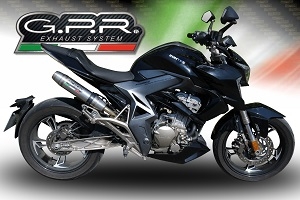 Exhaust compatible with Zontes Zt 310 X / T 2018-2020, Deeptone Inox, Full system exhaust, including removable db killer 