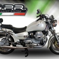Exhaust compatible with Moto Guzzi California 1100 Special/Stone/Sport/Ev/Alu 1997-2002, Vintacone, Dual slip-on including removable db killers and link pipes, not EPA-compliant 