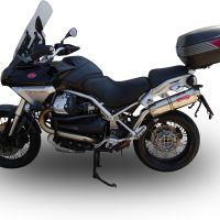 Exhaust compatible with Moto Guzzi Stelvio 1200 8V 2011-2017, Trioval, Slip-on exhaust including removable db killer and link pipe, not EPA-compliant 