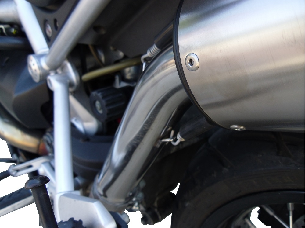 Exhaust compatible with Moto Guzzi Stelvio 1200 4V 2008-2010, Ghisa , Slip-on exhaust including removable db killer and link pipe, not EPA-compliant 