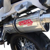 Exhaust compatible with Moto Guzzi Stelvio 1200 8V 2011-2017, Trioval, Slip-on exhaust including removable db killer and link pipe, not EPA-compliant 