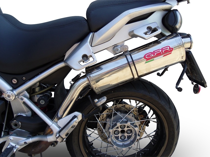 Exhaust compatible with Moto Guzzi Stelvio 1200 8V 2011-2017, Trioval, Slip-on exhaust including removable db killer and link pipe, not EPA-compliant 