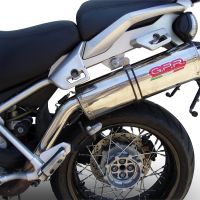 Exhaust compatible with Moto Guzzi Stelvio 1200 8V 2011-2017, Trioval, Slip-on exhaust including removable db killer and link pipe, not EPA-compliant 