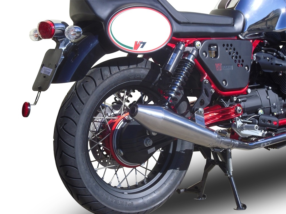 Exhaust compatible with Moto Guzzi Nevada 750 2008-2014, Vintacone , Dual slip-on including removable db killers and link pipes, not EPA-compliant 