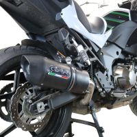 Exhaust compatible with Kawasaki Versys 1000 2019-2020, Furore Evo4 Nero, Slip-on exhaust including removable db killer and link pipe, EPA-compliant 