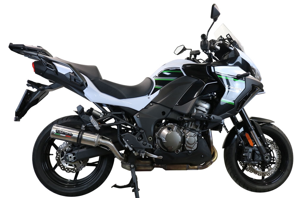 Exhaust compatible with Kawasaki Versys 1000 2021-2024, M3 Inox , Slip-on exhaust including removable db killer and link pipe, EPA-compliant 