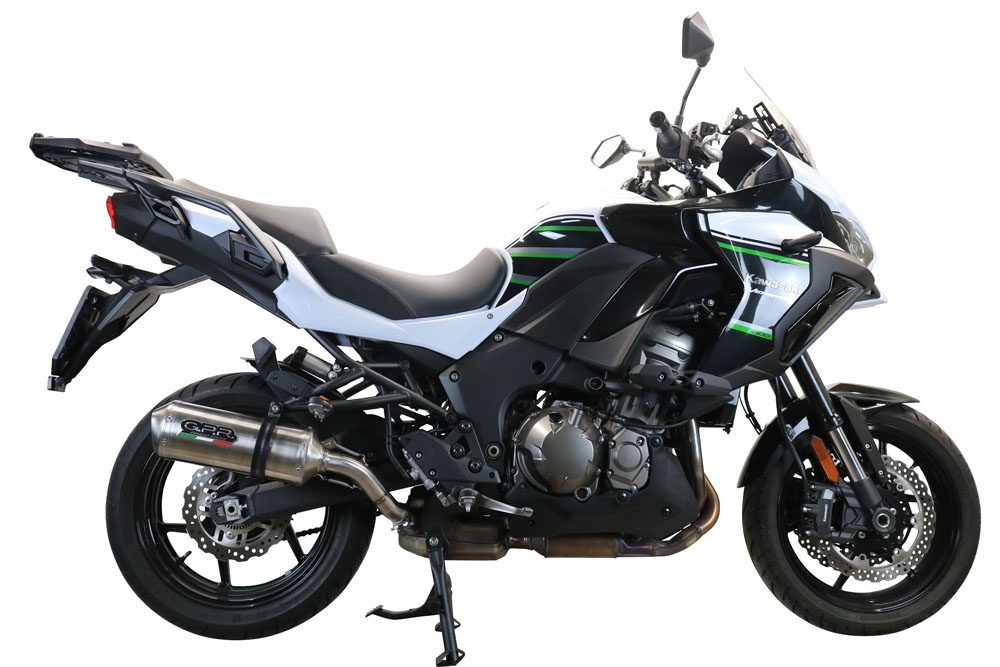Exhaust compatible with Kawasaki Versys 1000 2019-2020, Satinox , Slip-on exhaust including removable db killer and link pipe, EPA-compliant 