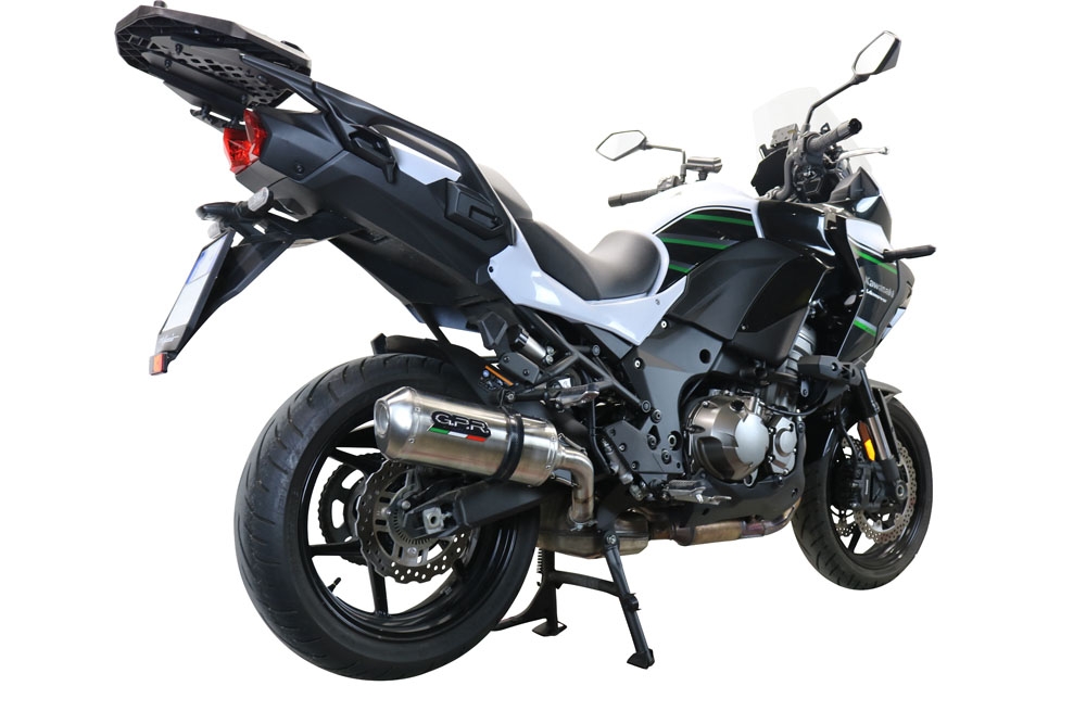 Exhaust compatible with Kawasaki Versys 1000 2019-2020, Satinox , Slip-on exhaust including removable db killer and link pipe, EPA-compliant 