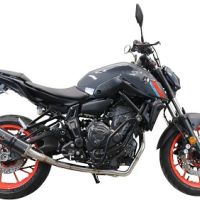 Exhaust compatible with Yamaha FZ-7 MT07 2021-2024, M3 Black Titanium, Full system exhaust, including removable db killer 