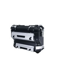 GPR TECH compatible with  Suzuki V-Strom 1050 Xt/De 2020/2024 e5 GPR TECH Pair of side cases aluminum made with contoured right side, black color with specific pannier holder Capacity 38 LT. + 32 LT.