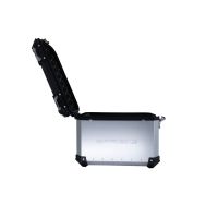 GPR TECH compatible with  Kawasaki KLE 500 2026/2027 e5 plus GPR TECH Side cases aluminum made for original exhaust position, silver color with specific pannier holder Capacity 38 LT. + 38 LT.