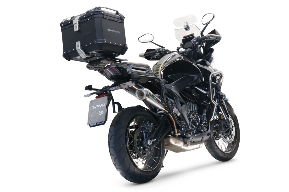 Exhaust compatible with Zontes 350 T1 ADV 2022-2024, Powercone Evo, Slip-on exhaust including removable db killer and link pipe, EPA-compliant 