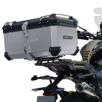 Top case GPR TECH compatible with  Zontes 350 T1 ADV 2022/2024 e5 GPR TECH Top case in aluminum, silver color with specific plate included Capacity 55 LT.